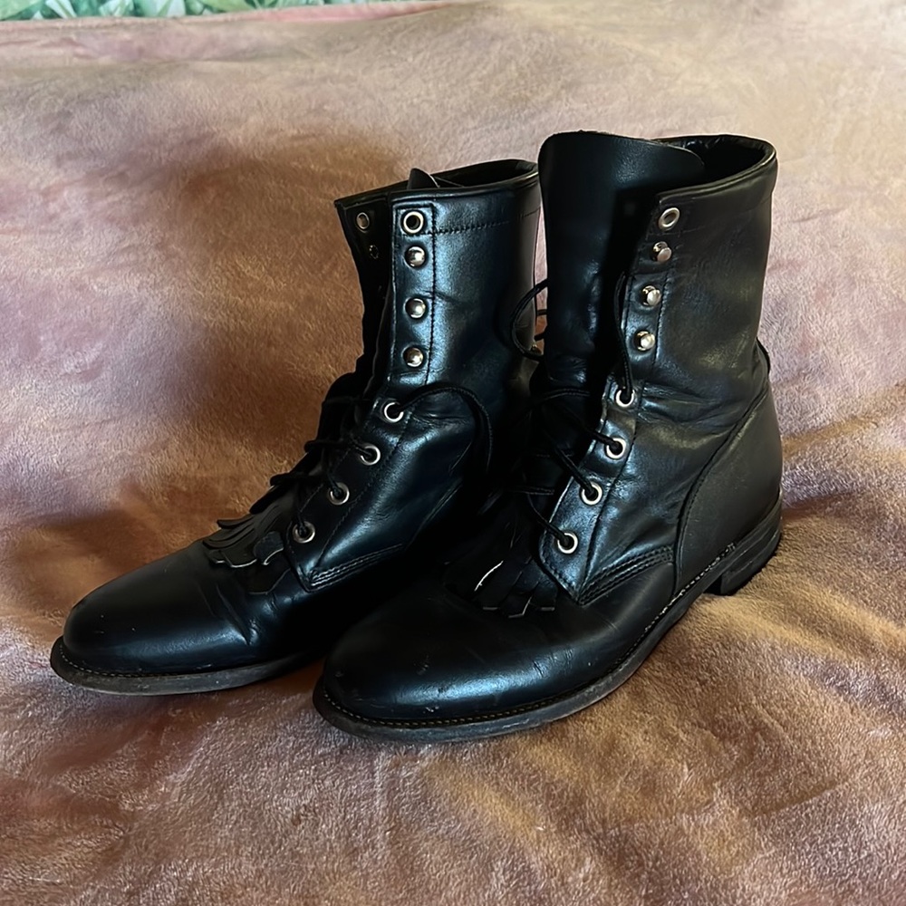 Justin lace-up western boots